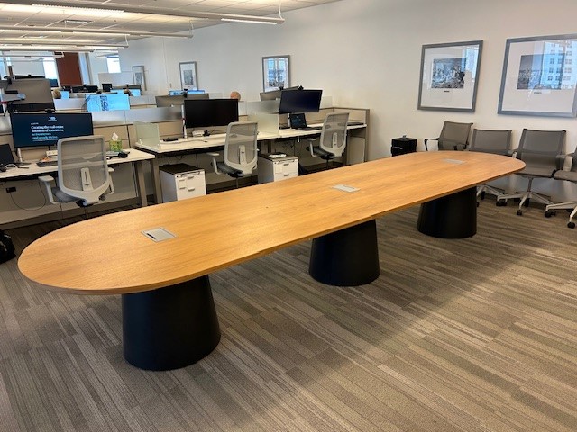 15’ x 4’ Racetrack table w/power