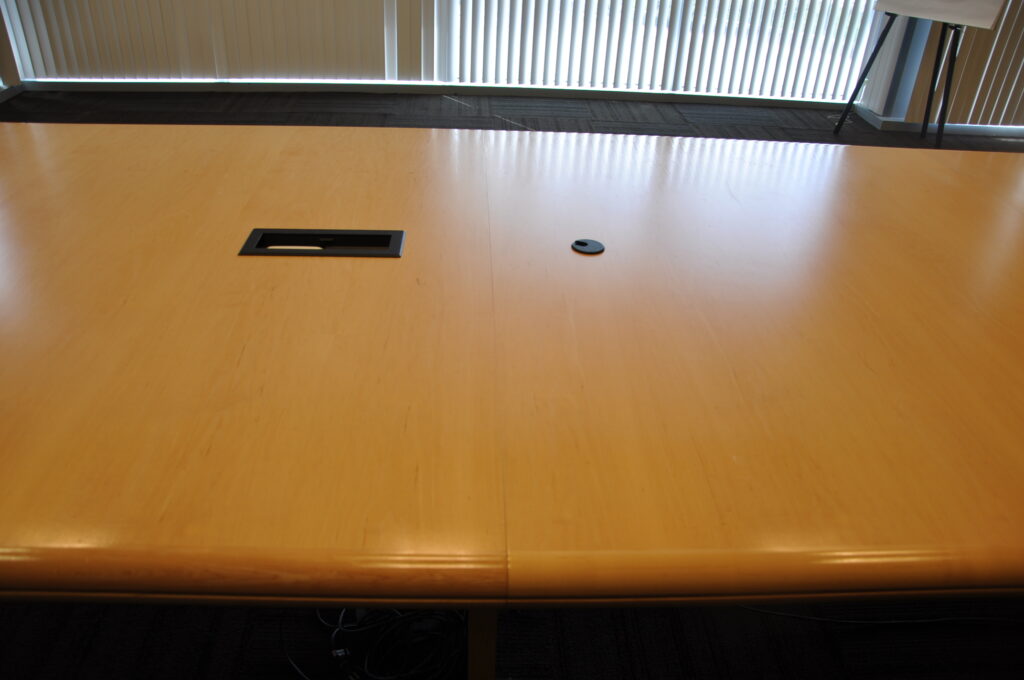 16′ x 5′ maple table w/power