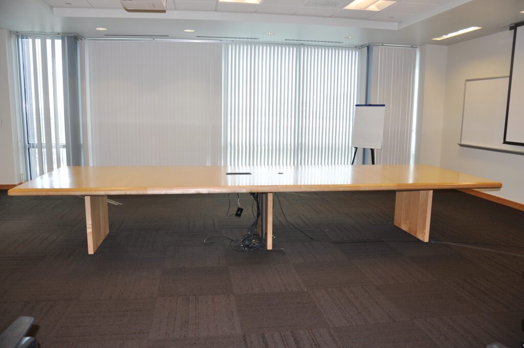 16′ x 5′ maple table w/power