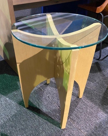 18″ Dia. Glass Top Side Table