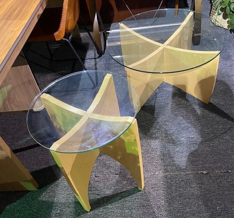 18″ Dia. Glass Top Side Table