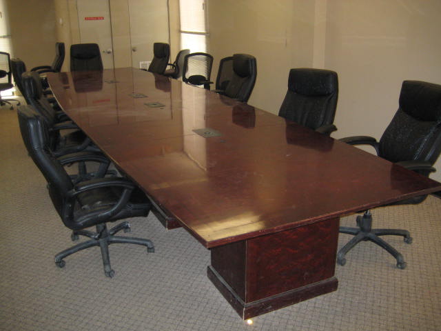 20′ x 4′ cherry boat shape conference table
