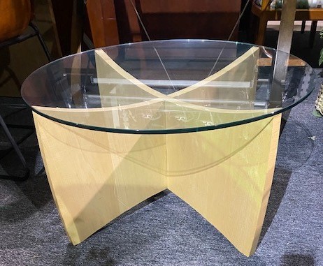 30″ Dia. Glass Top Coffee Table