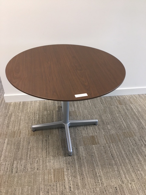 36” Round walnut table