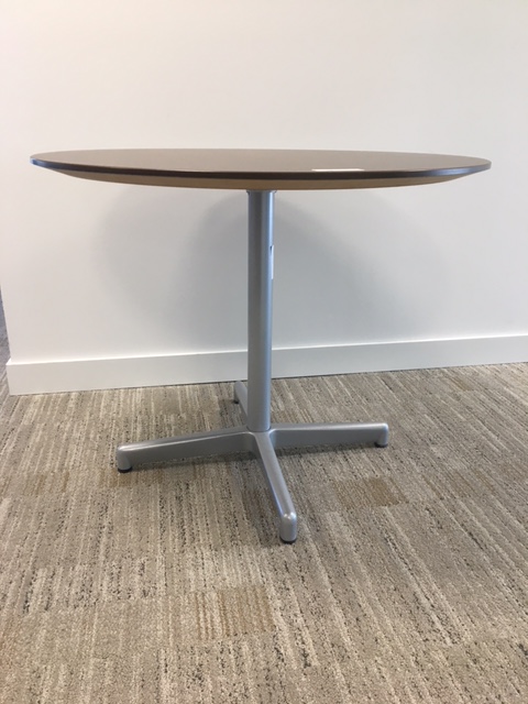36” Round walnut table