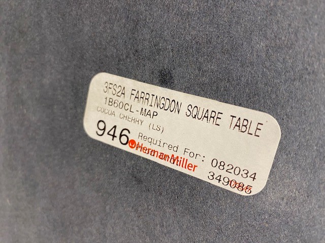 36” square coffee table