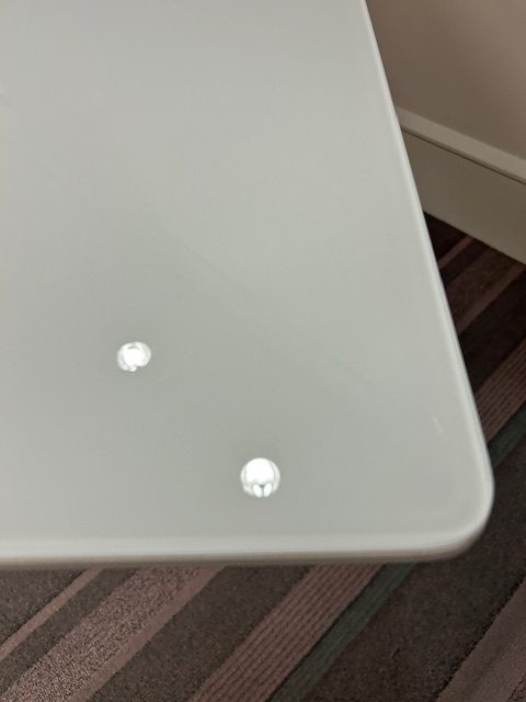4’ x 28” glass top table