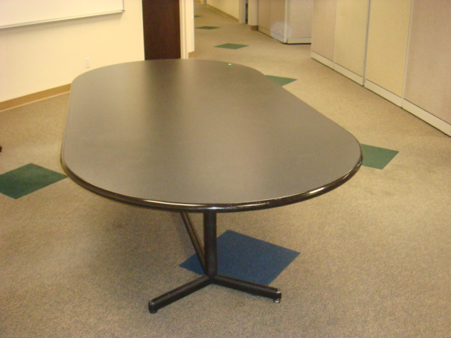 8′ x 4′ gray laminate racetrack table