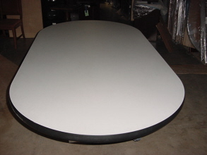 8′ x 4′ gray laminate racetrack table