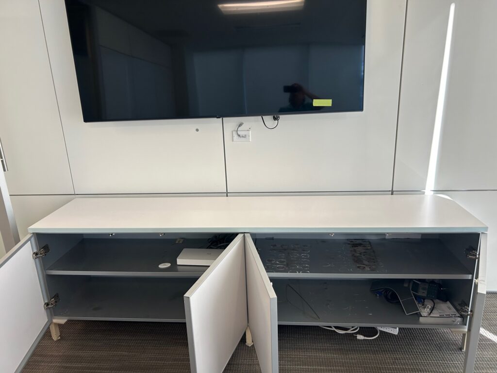 8’L White Credenza