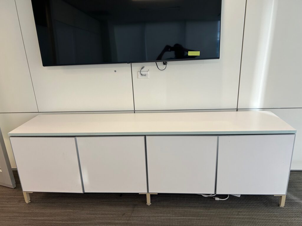 8’L White Credenza