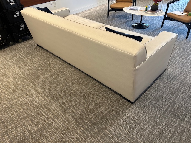 Beige leather sofa
