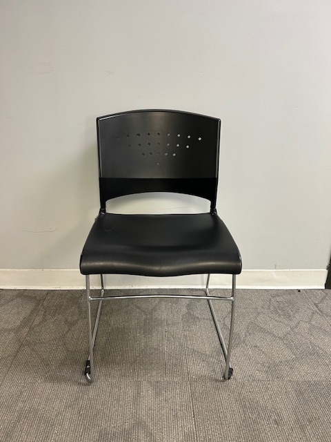 Black breakroom chairs