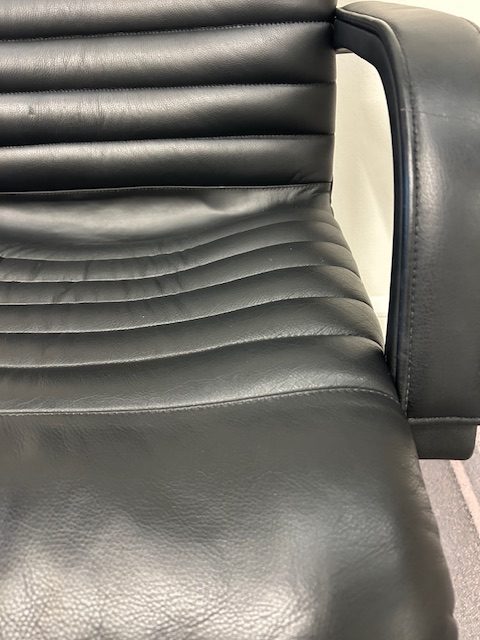 Black vinyl conference chairs