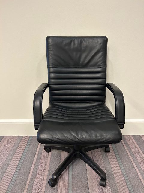 Black vinyl conference chairs