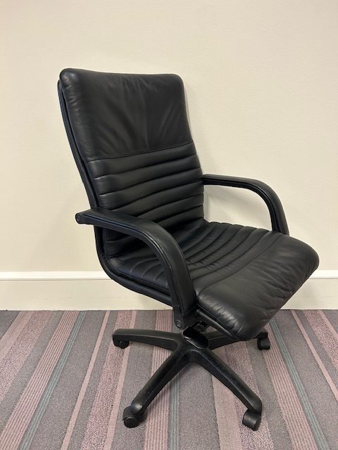 Black vinyl conference chairs