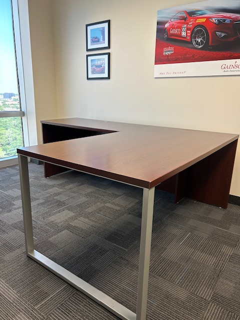 Cherry L shape desk