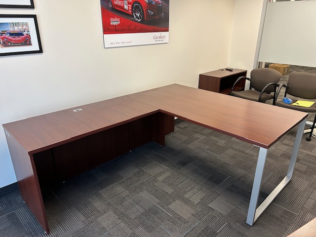 Cherry L shape desk