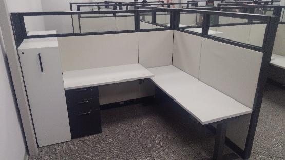 Refurbished Steelcase Answer cubicles installed in a corporate office, alternate angle