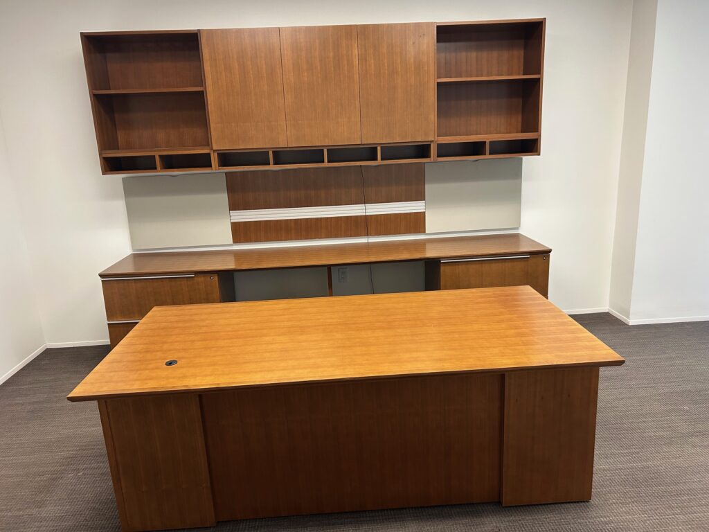 Executive Desk & Credenza with overhead