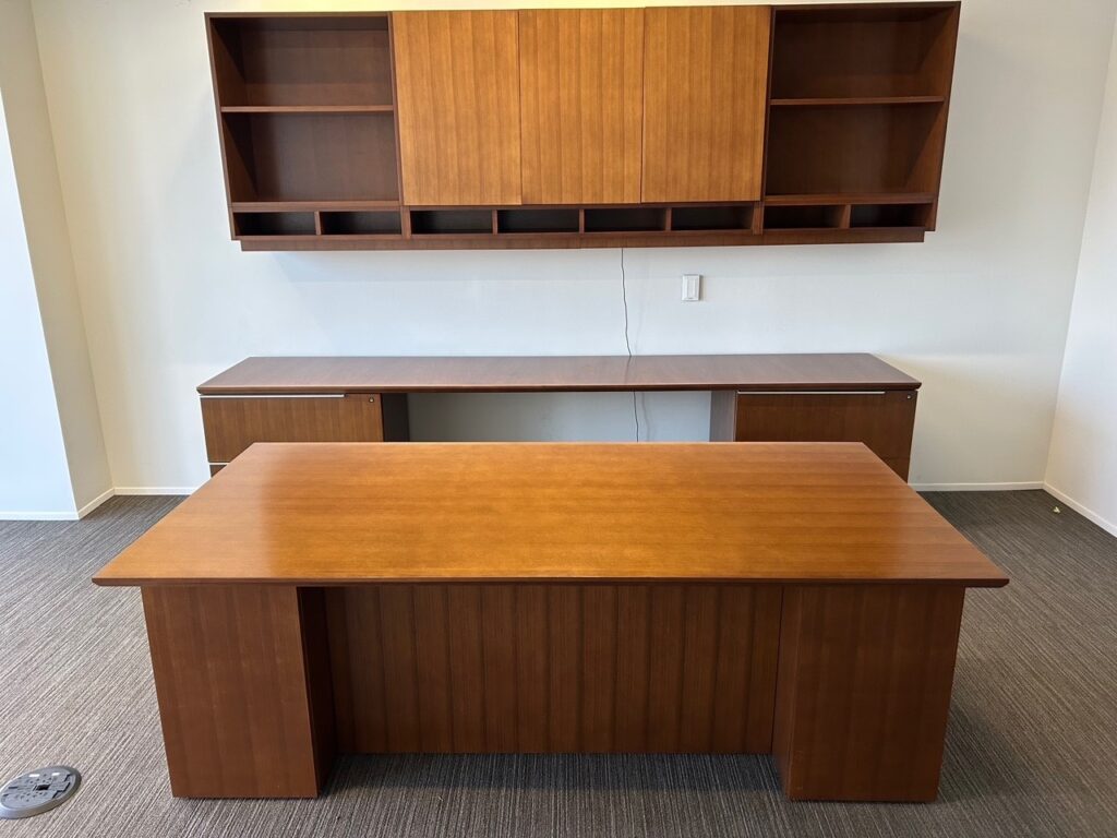 Executive Desk/Credenza with overhead