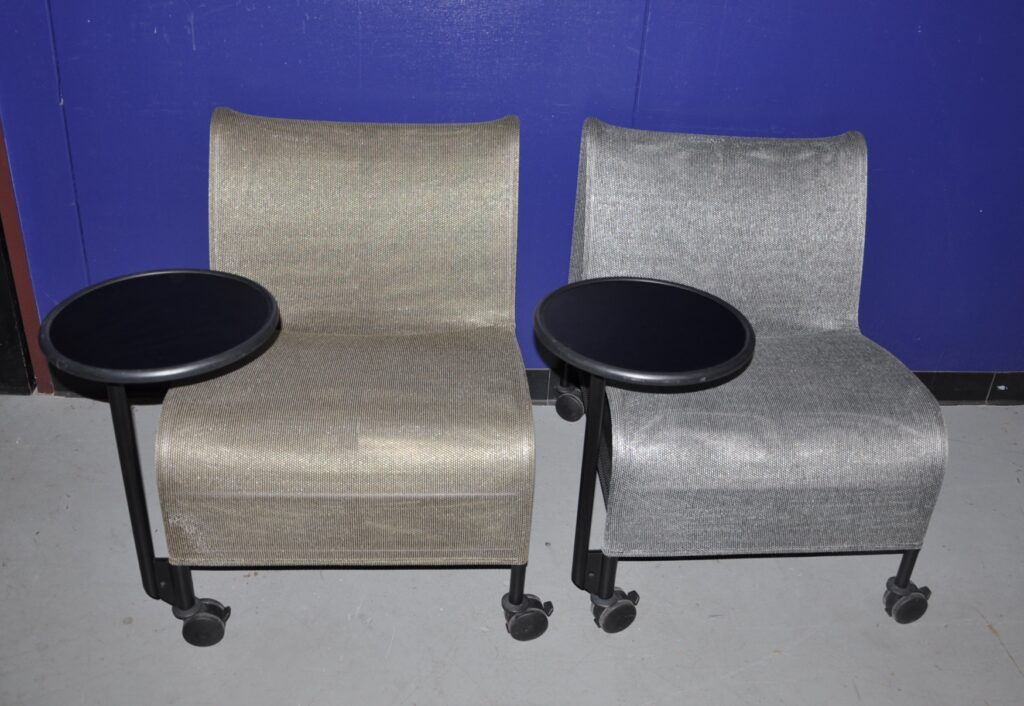 Gold Mesh Lounge chairs w/side table