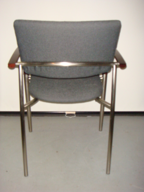 Guest chairs-mahogany & dark gray