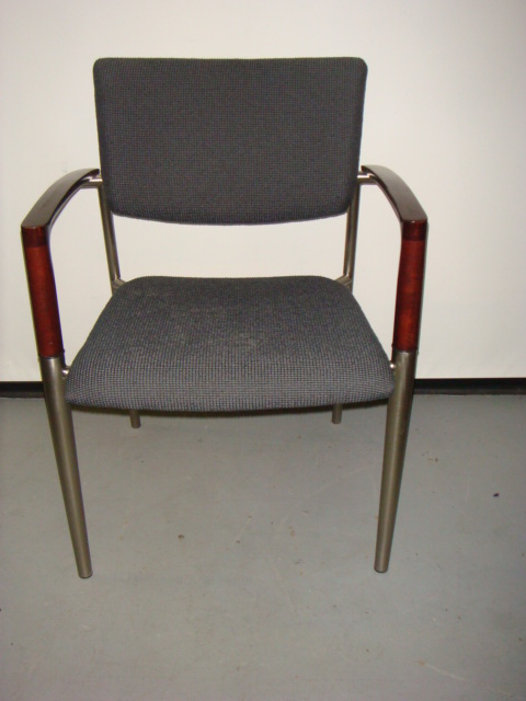 Guest chairs-mahogany & dark gray