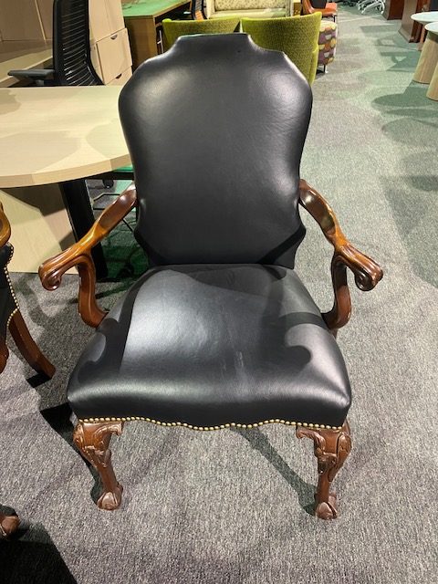 High back black guest chair