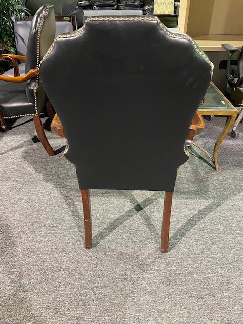 High back black guest chair
