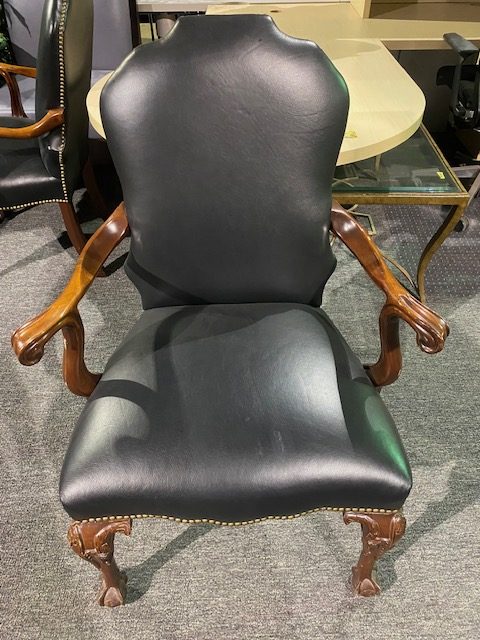 High back black guest chair