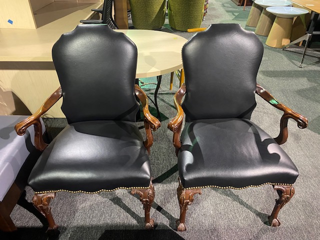 High back black guest chair