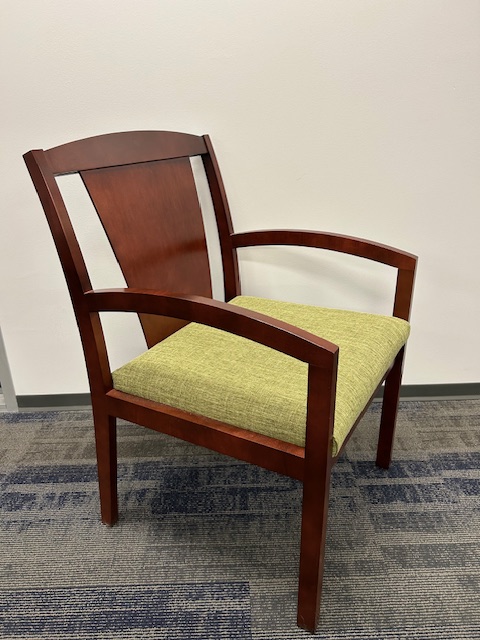 National side chair-green fabric