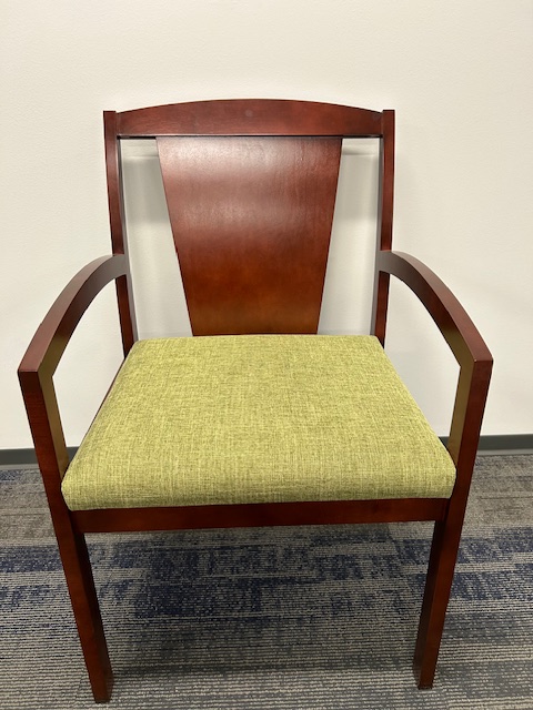 National side chair-green fabric