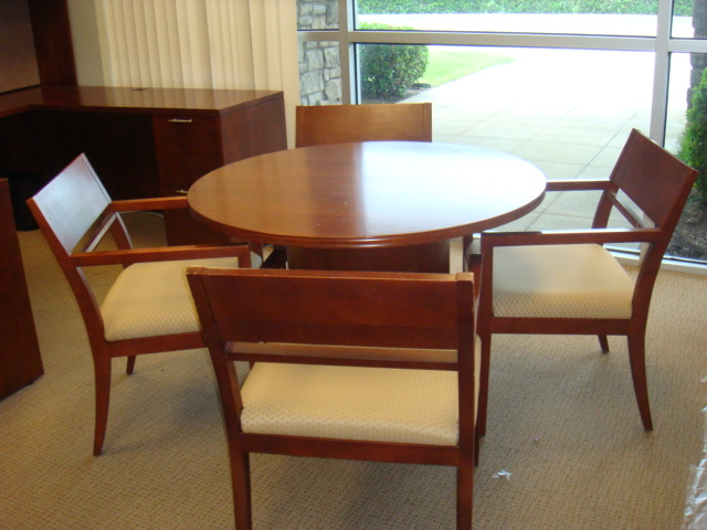 OFS cherry frame guest chairs