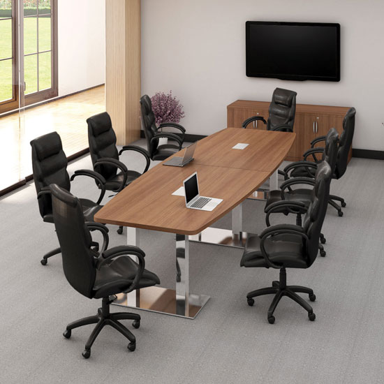 Conference table with executive leather chairs