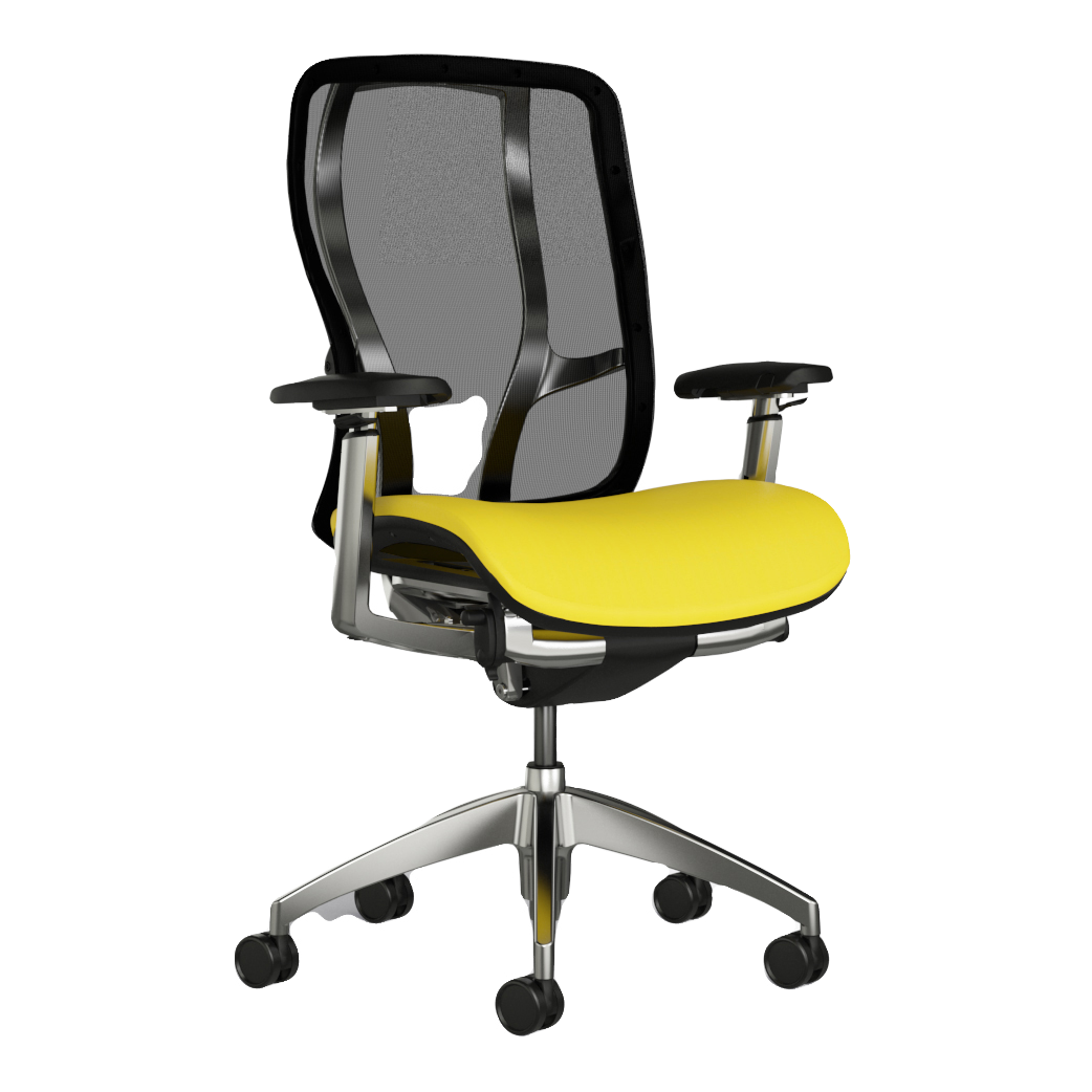 Yellow ergonomic mesh task chair