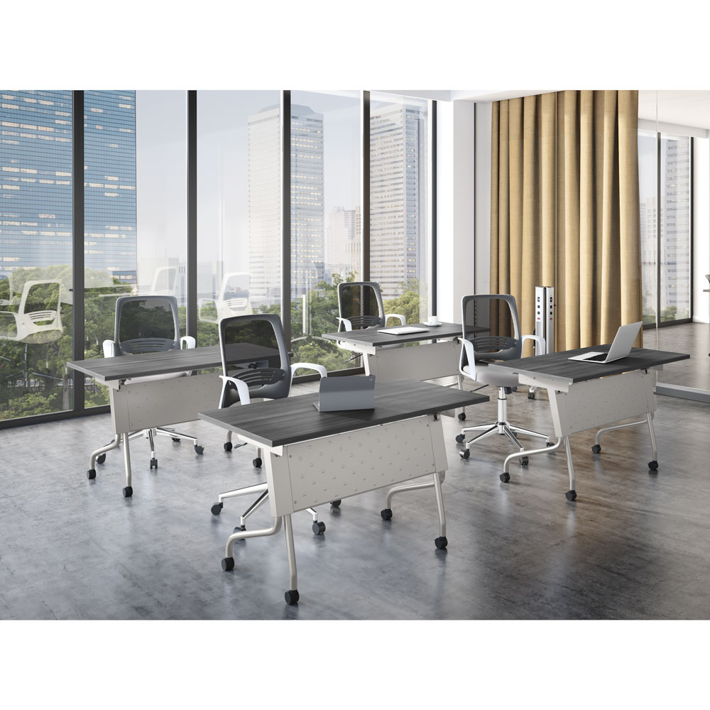 Training flip tables with mesh chairs