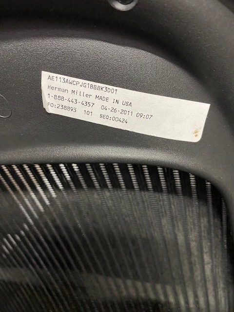 Size C Aeron w/PostureFit lumbar