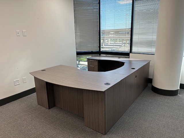 Walnut laminate U shape desk