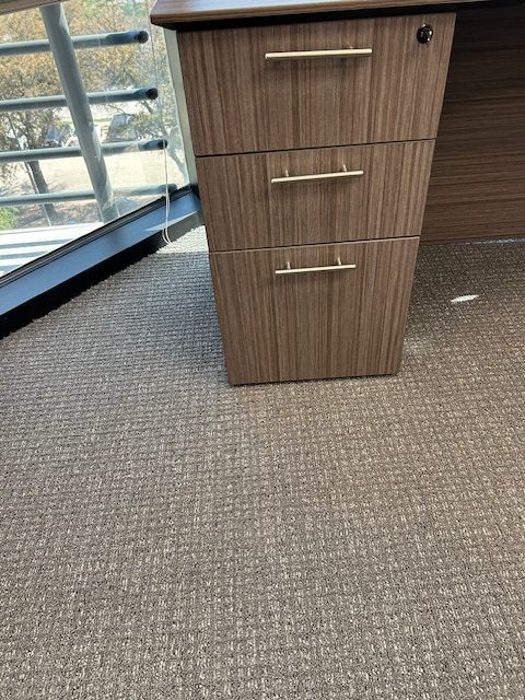 Walnut laminate U shape desk