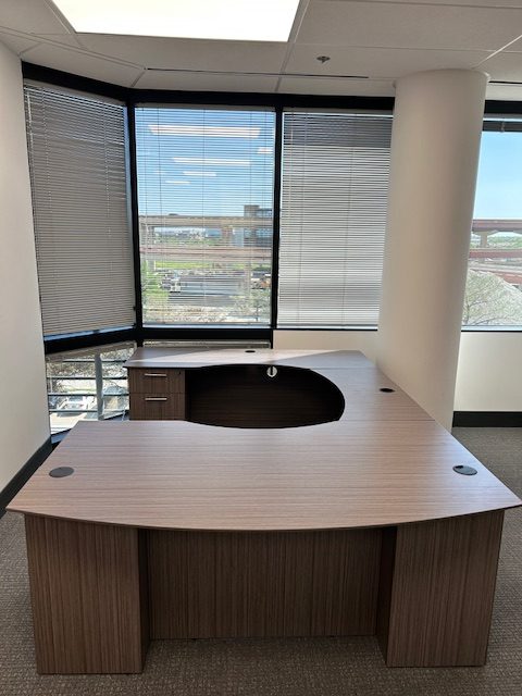 Walnut laminate U shape desk