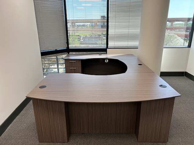 Walnut laminate U shape desk