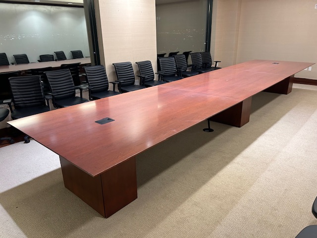 21’ 8”L Boardroom table w/power