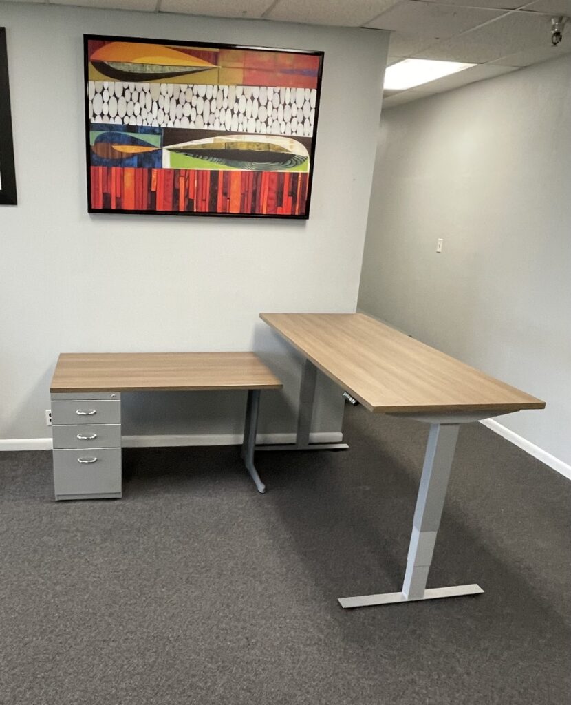 6’ x 6.5’ Sit/Stand L Shape — used desks for sale in DFW from Eggleston Office