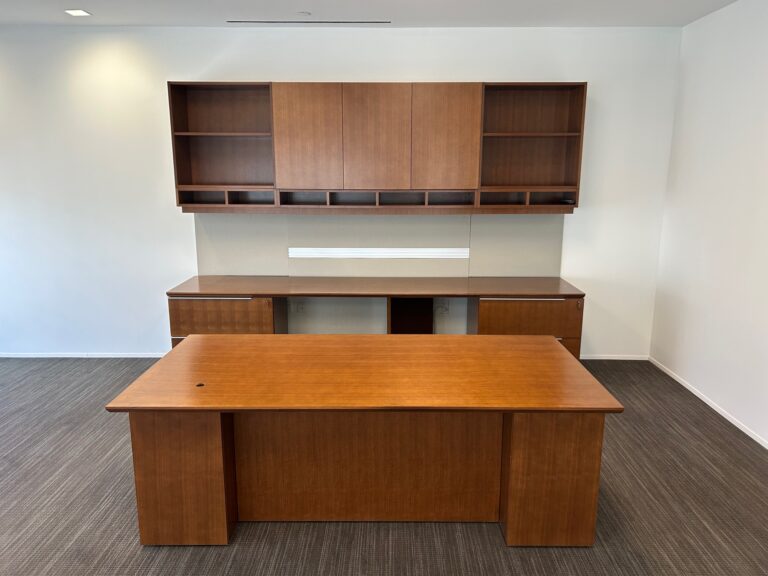 Executive Desk & Credenza with overhead